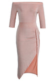 Nukty - Wrap Hip Slit Collar Maxi Dresses(5 Colors)