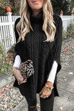 Nukty - High Neck Loose Cable Knit Pattern Stitching Sweater(7 Colors)