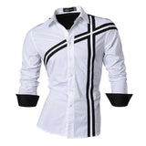 Spring Autumn Features Shirts Men Casual Shirt Long Sleeve Slim Fit Male Shirts Zipper Decoration (No Pockets)