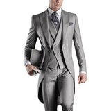 One Button Light Blue Plaid Wedding Groom Tuxedos Peak Lapel Groomsmen Mens Dinner Prom Suits (Jacket+Pants+Vest+Tie) NO:1476