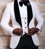 One Button Light Blue Plaid Wedding Groom Tuxedos Peak Lapel Groomsmen Mens Dinner Prom Suits (Jacket+Pants+Vest+Tie) NO:1476