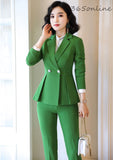 Autumn Winter Formal Women Business Suits OL Styles Professional Office Work Wear Pantsuits for Ladies Blazers Pants Suits