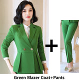 Autumn Winter Formal Women Business Suits OL Styles Professional Office Work Wear Pantsuits for Ladies Blazers Pants Suits