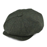 BOTVELA Wool Tweed Newsboy Cap Herringbone Men Women Gatsby Retro Hat Driver Flat Cap Black Brown Green Navy Blue 005