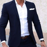 Men Summer Suits Custom Made Light Weight Breathable Blue Man Suit, Navy Blue Cool Tailor Made Summer Wedding Attire For Men