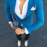 NUKTY  Fashion Lattice Men's Suit Slim Fit Prom Wedding Suits for Men Groom Tuxedo Jacket Pants Set Custom White Casual Men Blazer