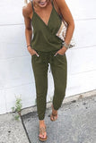 New Arrival Sexy Off Shoulder Sleeveless Lace Up Belts Jumpsuits Summer Women Solid Casual Pockets Long Rompers Women Jumpsuits