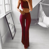 Sexy Women High Waist Long Pants OL Ladies Career Solid Palazzo Slim Flare Wide Leg Trousers Female Harem Pants