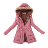 Women Parka Fashion Autumn Winter Warm Jackets Women Fur Collar Coats Long Parkas Hoodies Office Lady Cotton Plus Size