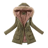 Women Parka Fashion Autumn Winter Warm Jackets Women Fur Collar Coats Long Parkas Hoodies Office Lady Cotton Plus Size