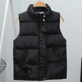 Women Vest Mandarin Collar Sleeveless Short Coat Women Jacket Waistcoat Female Plus Size Chalecos Para Mujer  Autumn Winter