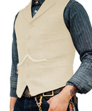 Men's Suit Vest Boutique Wool Tweed Slim Fit Leisure Cotton Male Gentleman Beckham Business Waistcoat For Wedding Groomsmen