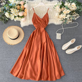 Boho Slim V Neck Summer bandage backless Maxi Long Dress Women Casual spaghetti strap Party Beach Holiday elegant tunic dress