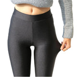 Nukty Neon Leggings Women Multiple Color Black Legging Skinny High Elastic Pants Casual Fluorescent Shiny Pant Leggings