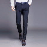 New Fashion High Quality Cotton Men Suit Pants Straight Spring Autumn Long Male Classic Business Casual Trousers Full Length