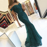 In Stock Formal Lace Mermaid Evening Dresses Sweetheart vestidos de fiesta Off the Shoulder Party robe de soiree Prom Gowns