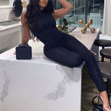 Streetwear White Sexy Bodycon Jumpsuit Women Overalls Rompers Short Sleeve Skinny Summer Womens Jumpsuit