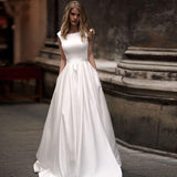 ivory white robe satin wedding party Dress Robe De Soiree longue Formal simple robe de soiree bride to be