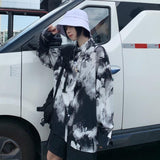 NUKTY  streetwear Harajuku blouse couple shirt women men Clothing Blouses bf long shirts spring autumn turn-down collar casual Top