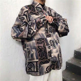NUKTY  streetwear Harajuku blouse couple shirt women men Clothing Blouses bf long shirts spring autumn turn-down collar casual Top