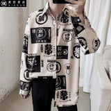 NUKTY  streetwear Harajuku blouse couple shirt women men Clothing Blouses bf long shirts spring autumn turn-down collar casual Top