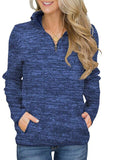 Long Sleeve Stand Collar Zip Sweatshirt Hooded Female Jumper Women Tracksuits Quarter Zipper Stand Collar Casual hooded pocket