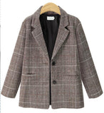 Nukty Autumn Winter Fashion Plaid Blazers Women Single Breasted Female Outerwear Ladies Jackets blazer feminino