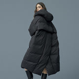 S- 7XL Plus Size Winter Oversize Warm Duck Down Coat Female X-Long Down Warm Jacket Hooded Cocoon Style Thick Warm Parkas F192