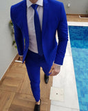 NUKTY New Arrival Royal Blue Prom Suits Groom Tuxedos Latest Coat Pants Designs Mens Wedding Suits Male Slim Fit Jacket+Pants+Tie