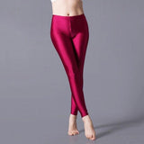 Nukty Neon Leggings Women Multiple Color Black Legging Skinny High Elastic Pants Casual Fluorescent Shiny Pant Leggings