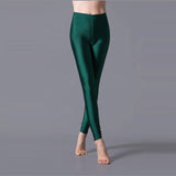 Nukty Neon Leggings Women Multiple Color Black Legging Skinny High Elastic Pants Casual Fluorescent Shiny Pant Leggings