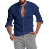 Nukty New Men's Casual Blouse Cotton Linen Shirt Loose Tops Long Sleeve Tee Shirt Spring Autumn Summer Casual Handsome Men Shirt