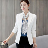Nukty Black Women Blazer Formal Blazers Lady Office Work Suit Pockets Jackets Coat Slim Black Women Blazer Femme Jackets Femme