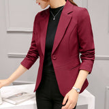 Nukty Black Women Blazer Formal Blazers Lady Office Work Suit Pockets Jackets Coat Slim Black Women Blazer Femme Jackets Femme