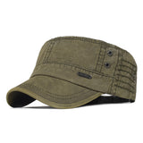Nukty Washed Cotton Caps Men Cadet Cap Unique Design Vintage Flat Top Hat