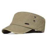 Nukty Washed Cotton Caps Men Cadet Cap Unique Design Vintage Flat Top Hat