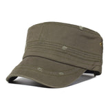 Nukty Washed Cotton Caps Men Cadet Cap Unique Design Vintage Flat Top Hat