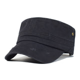Nukty Washed Cotton Caps Men Cadet Cap Unique Design Vintage Flat Top Hat