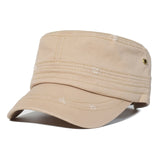 Nukty Washed Cotton Caps Men Cadet Cap Unique Design Vintage Flat Top Hat