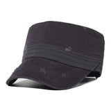 Nukty Washed Cotton Caps Men Cadet Cap Unique Design Vintage Flat Top Hat
