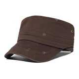 Nukty Washed Cotton Caps Men Cadet Cap Unique Design Vintage Flat Top Hat