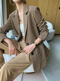 woolen blazer women's short section autumn and winter new temperament all-match thick plaid suit