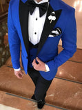 NUKTY  Men's Suit Fashion Formal Business Slim Fit 3-Pieces White Blazers Burgundy Pant Men's Tuxedo Wedding Men Suits Groom Suit
