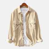 Men Shirts Spring Autumn Fashion Brand Japan Style Slim Fit Vintage Corduroy Shirt Male Casual Loose Long Sleeve Shirt Tops