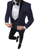 NUKTY  Men's Suit Fashion Formal Business Slim Fit 3-Pieces White Blazers Burgundy Pant Men's Tuxedo Wedding Men Suits Groom Suit