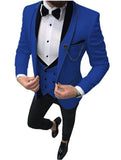 NUKTY  Men's Suit Fashion Formal Business Slim Fit 3-Pieces White Blazers Burgundy Pant Men's Tuxedo Wedding Men Suits Groom Suit
