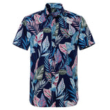 Nukty Summer Pure Cotton Mens Hawaiian Shirt Printed Short Sleeve Big Us Size Hawaii Flower Beach Floral Patterns