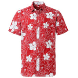 Nukty Summer Pure Cotton Mens Hawaiian Shirt Printed Short Sleeve Big Us Size Hawaii Flower Beach Floral Patterns