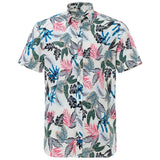 Nukty Summer Pure Cotton Mens Hawaiian Shirt Printed Short Sleeve Big Us Size Hawaii Flower Beach Floral Patterns
