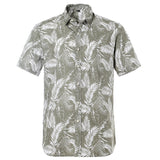 Nukty Summer Pure Cotton Mens Hawaiian Shirt Printed Short Sleeve Big Us Size Hawaii Flower Beach Floral Patterns